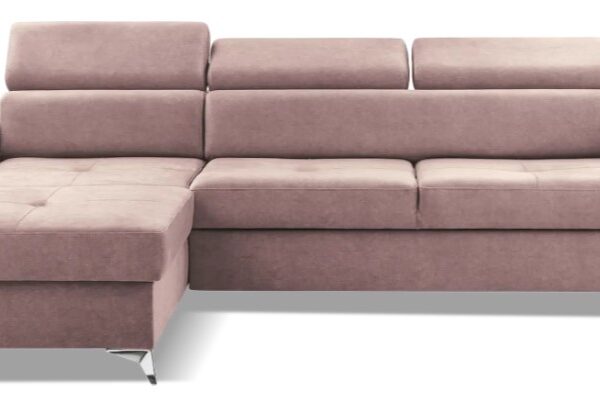 Narożnik BARDI z funkcją spania Pudrowy róż