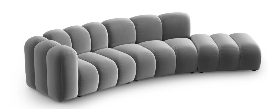 Sofa aksamitna 5-osobowa LUPINE Szary